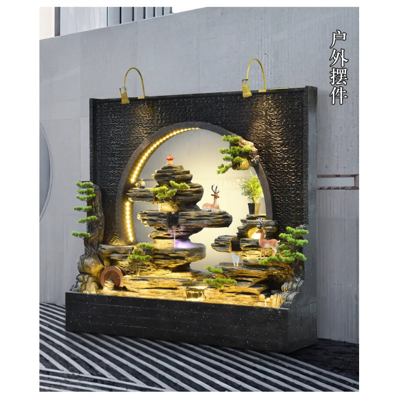 カスタム7フィート エレガントな屋外カーテンパネル噴水 ロッ - Outdoor Zen Lighting のレビューと価格