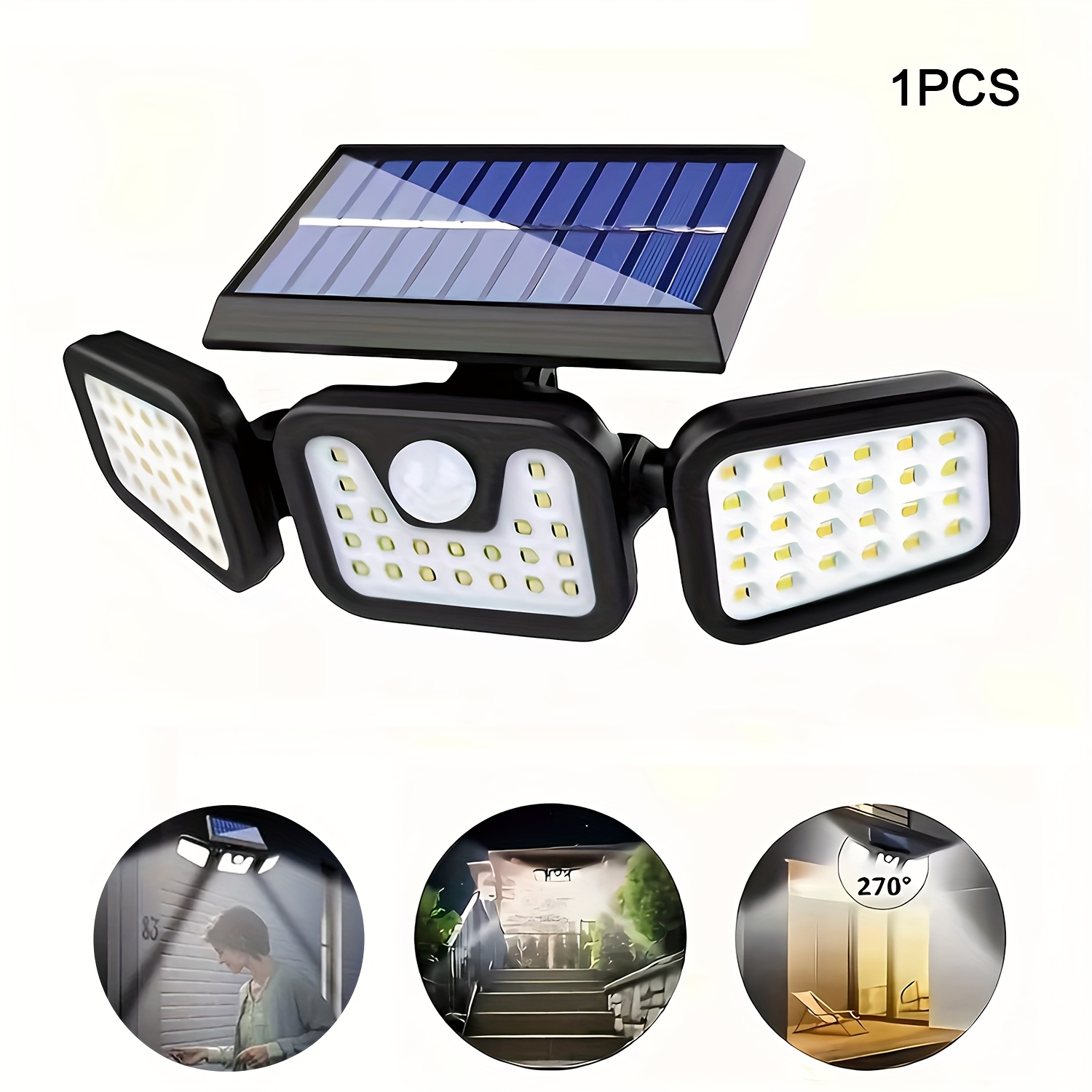 74 LED ソーラーパワーモーションセンサーライト ウォー - Outdoor Lighting Front Yard のレビューと価格