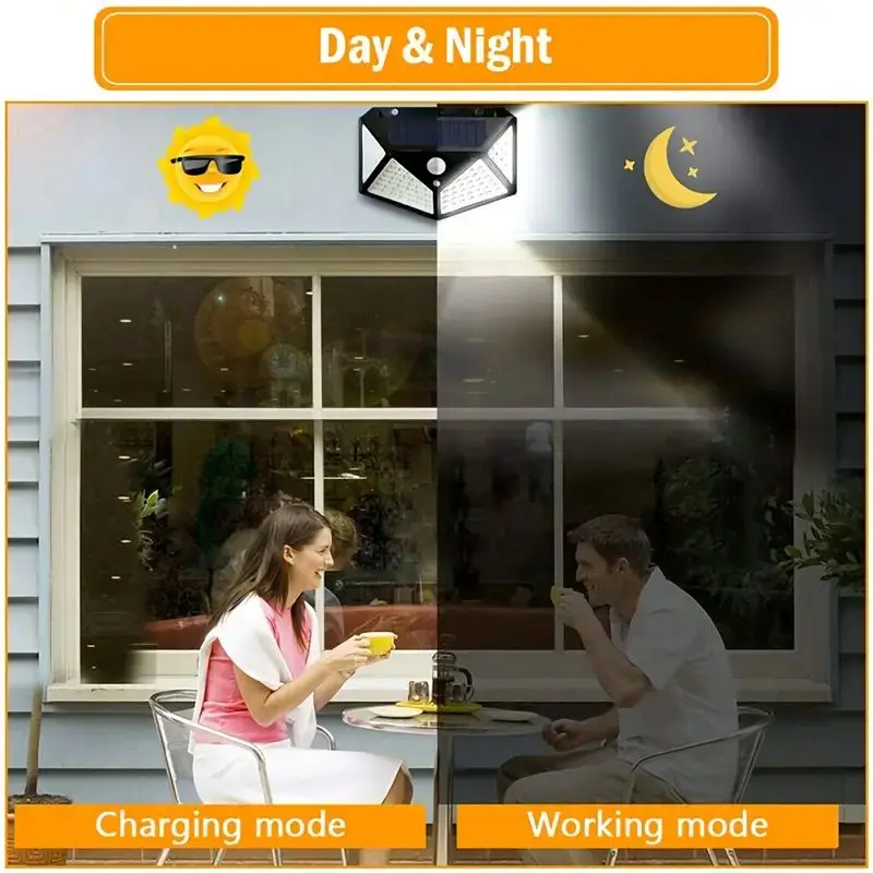 100LED屋外ソーラーガーデンライト、屋外モーションセンサ - Outdoor Lighting On Fence のレビューと価格