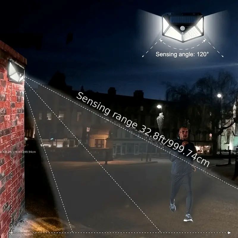 100LED屋外ソーラーガーデンライト、屋外モーションセンサ - Outdoor Lighting On Fence のレビューと価格