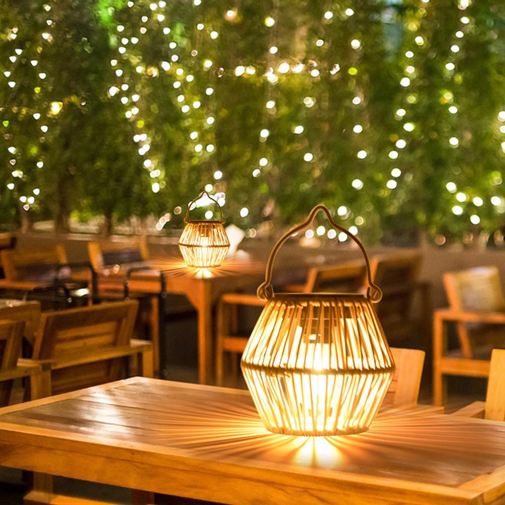 IP65防水ソーラーラタンランタン、吊り下げ式テーブルライト - Outdoor Lighting Lanterns のレビューと価格