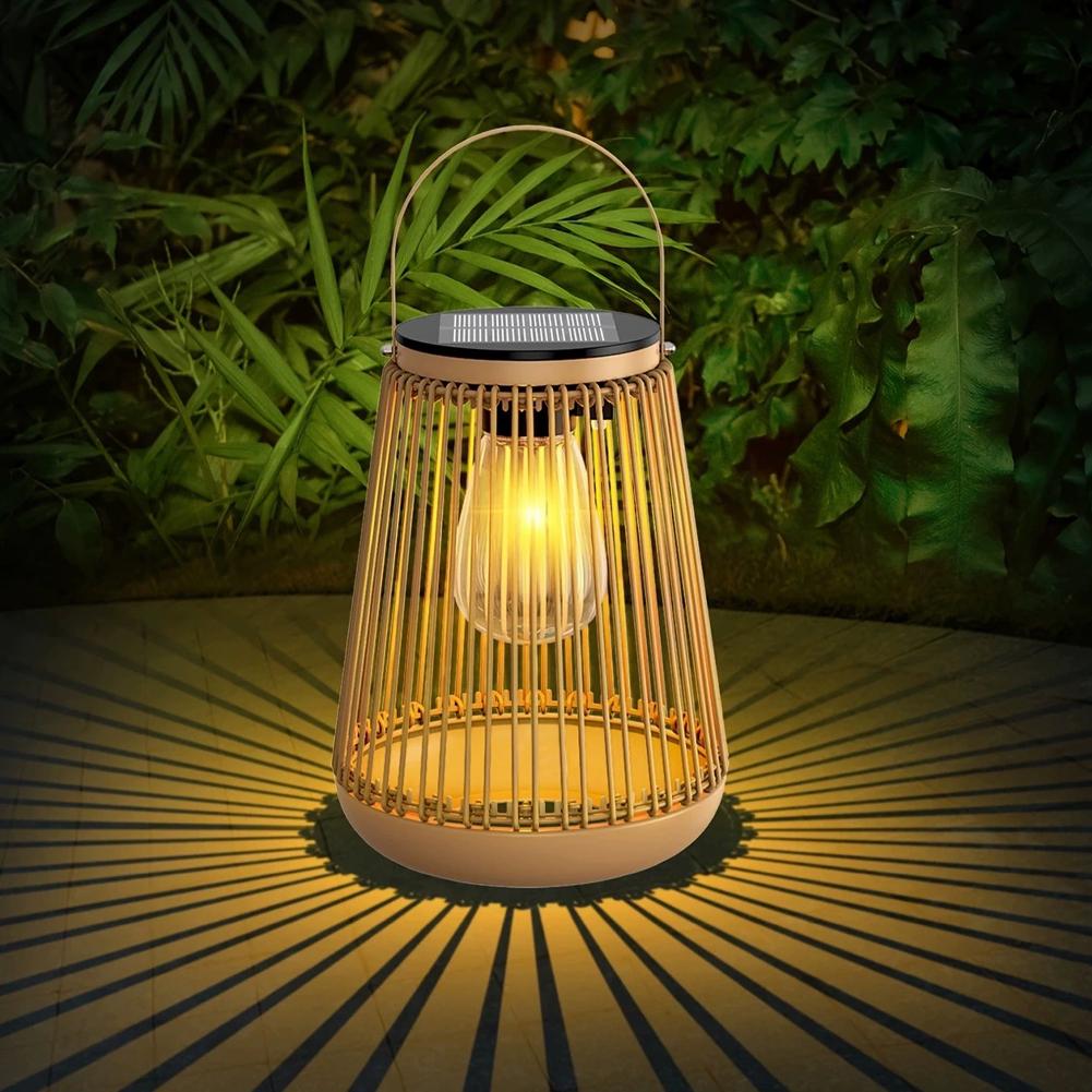 IP65防水ソーラーラタンランタン、吊り下げ式テーブルライト - Outdoor Lighting Lanterns のレビューと価格