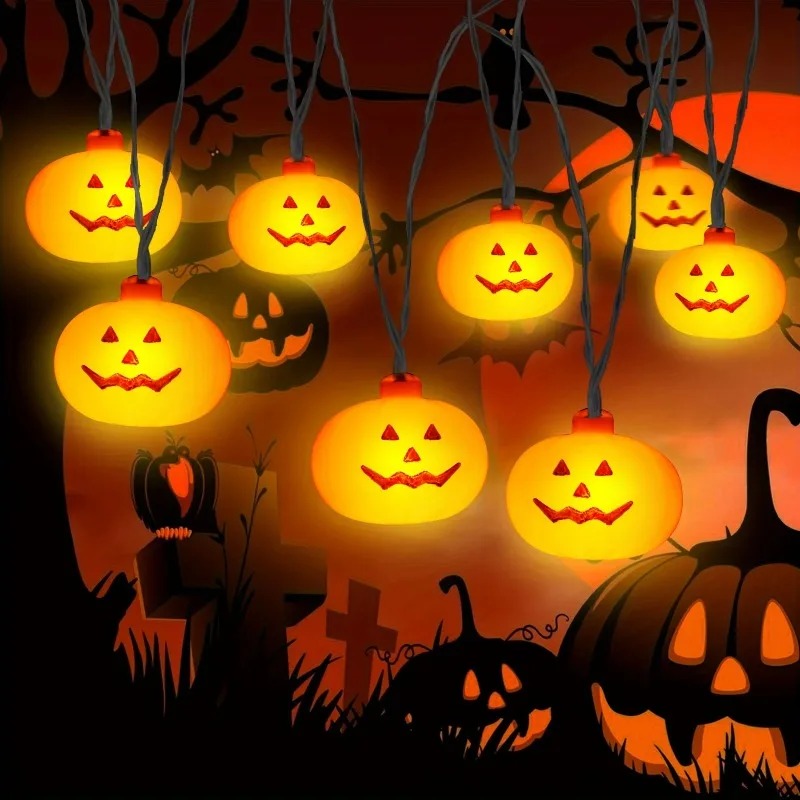 電池式ハロウィンパンプキンストリングライト20LED、ジャッ - Outdoor Lighting Lanterns のレビューと価格