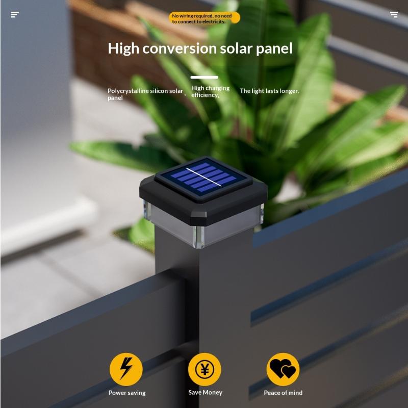 ソーラーLEDポストキャップライト 屋外フェンス用 IP65 - Outdoor Lighting On Fence のレビューと価格