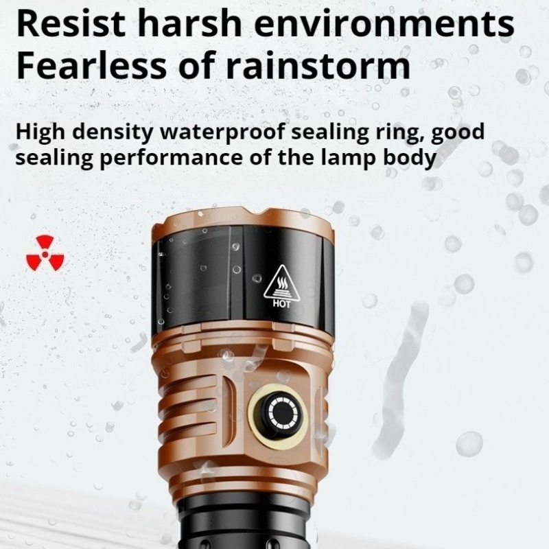 強力な光ハイパワー LED 懐中電灯タイプ C 充電防水アル - Outdoor Lighting Lanterns のレビューと価格