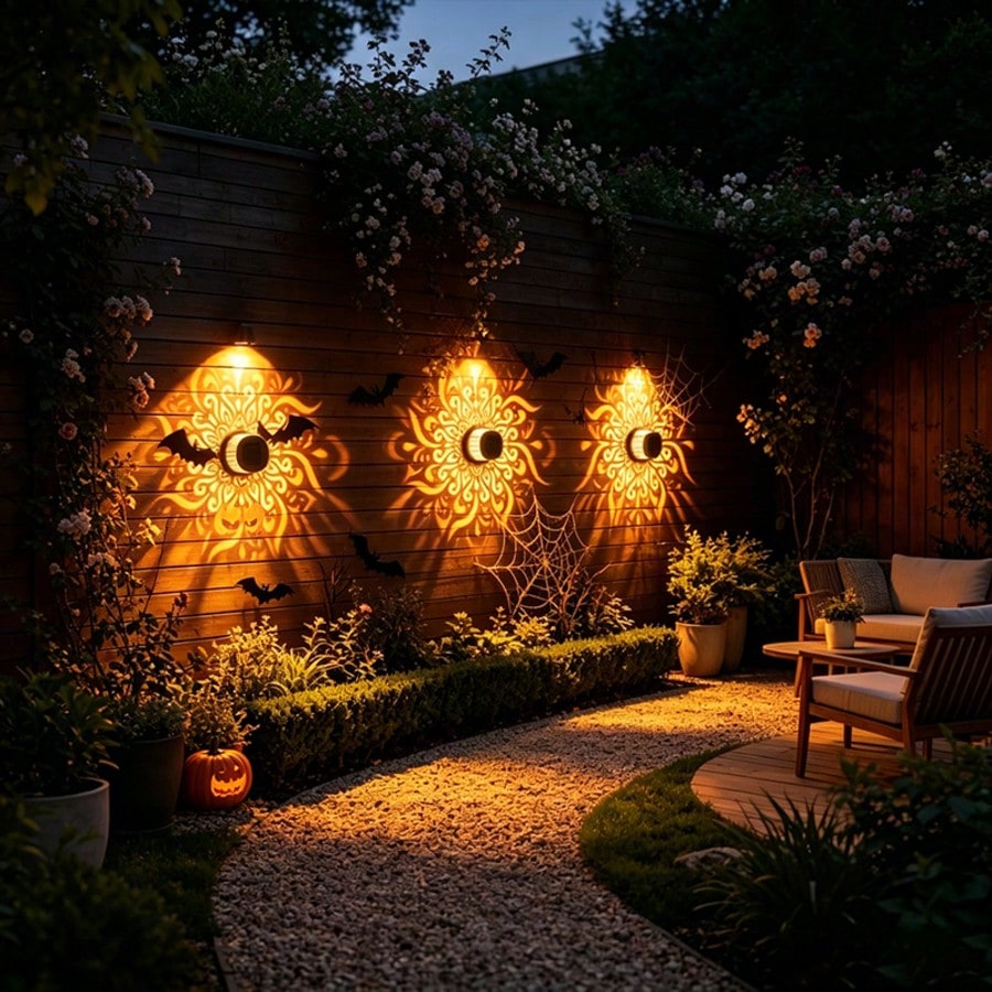 1/2個入りマンダラソーラーフェンスウォールランププラスチッ - Outdoor Lighting On Fence のレビューと価格