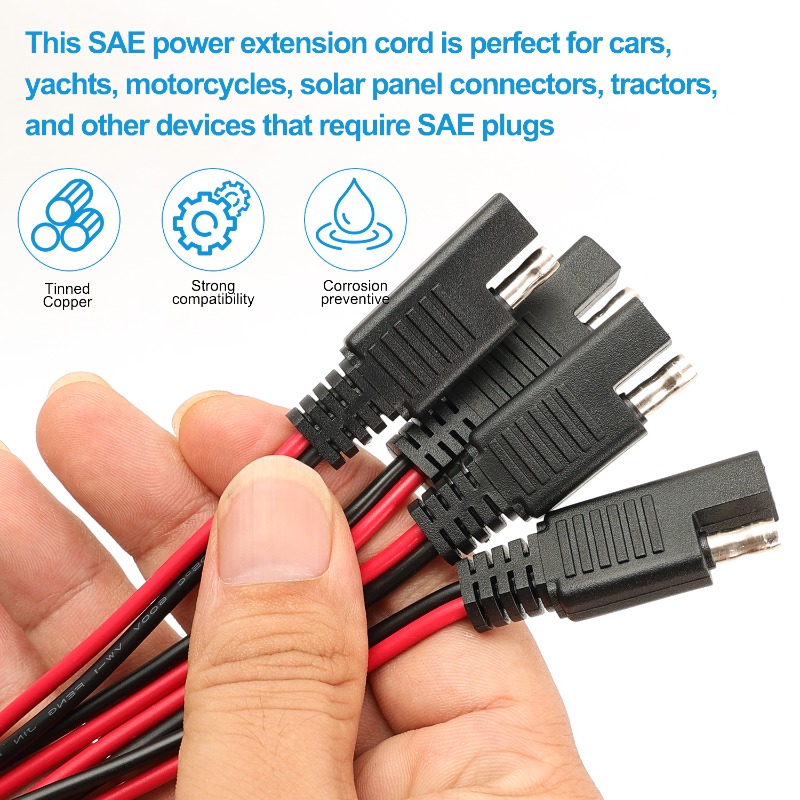 オートバイバッテリー充電ケーブルSAEハーネスクイックディス - Outdoor Lighting Extension Cable のレビューと価格