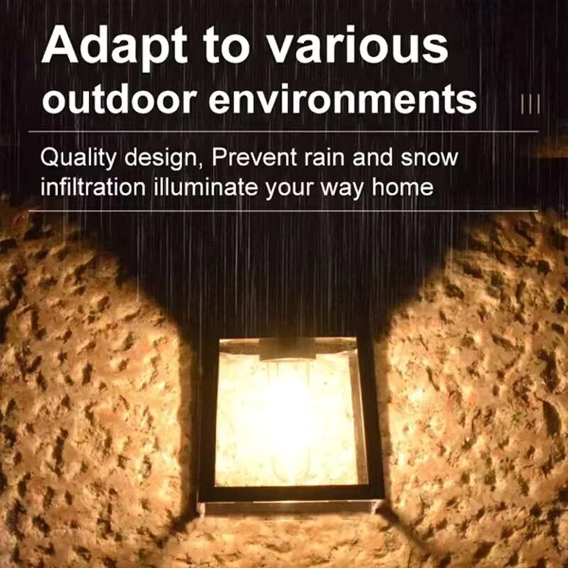 強力なソーラーウォールライト屋外防水 LED ランプハウスガ - Outdoor Lighting On Fence のレビューと価格