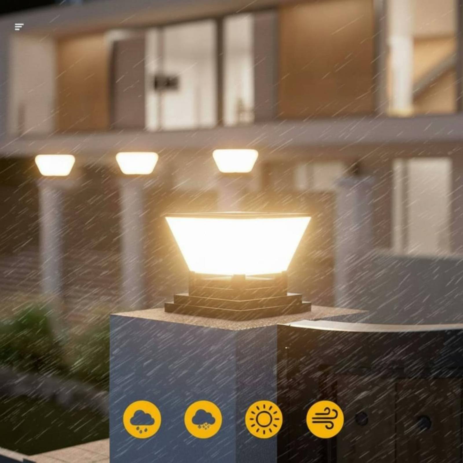 ソーラーポストライト防水ソーラーフェンスライトフェンスキャッ - Outdoor Lighting Lanterns のレビューと価格