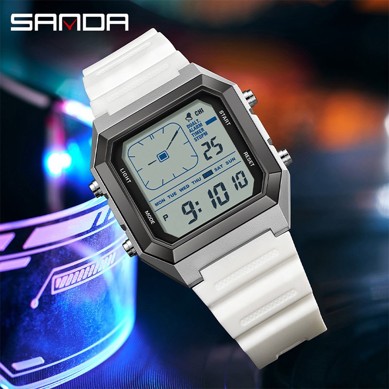 SANDA 6307 新しいメンズデジタル多機能ナイトライト - Outdoor Lighting Timer のレビューと価格